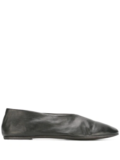 Marsèll Ago Leather Ballerina Shoes In Black