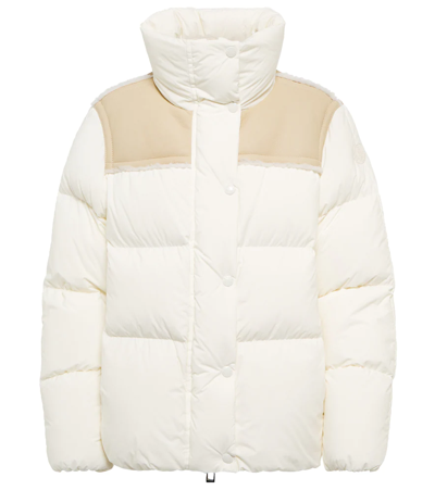 Moncler Women's Jotty Leather & Shearling Puffer Jacket In Cream