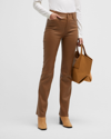 Vince Bootcut Stretch Leather Pants In Cedarwood