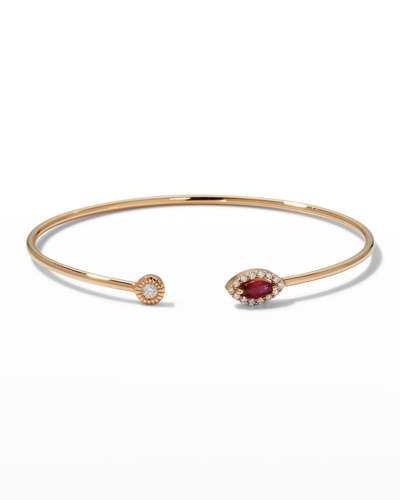 Istanboulli Gioielli Positano 18k Rose Gold Diamond & Ruby Bracelet