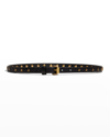 Golden Goose Molly Star Stud Leather Belt In Black