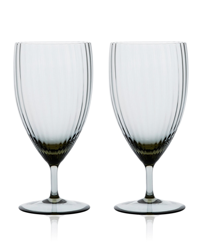 Caskata Phoebe Clear Stemless Wine Glasses, Set of 2