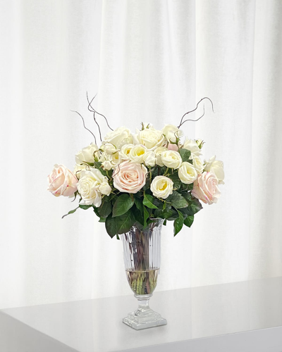 Winward Mix Faux Roses In Glass Vase