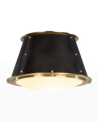 Regina Andrew French Maid Flush Mount In Blackened Brass And Natural Brass