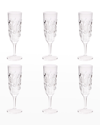 Le Cadeaux Fleur 8.8 Oz. Champagne Flutes, Set Of 6