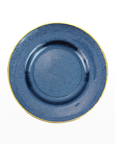 Vietri Metallic Glass Sapphire Salad Plate