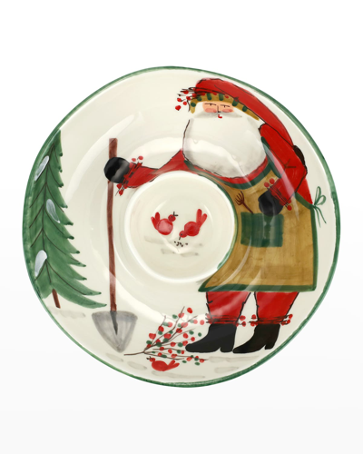 Vietri Old St. Nick Chip And Dip Bowl In Multi