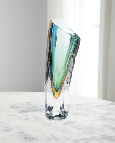 John-richard Collection Hand-blown Curved Glass Vase Ii