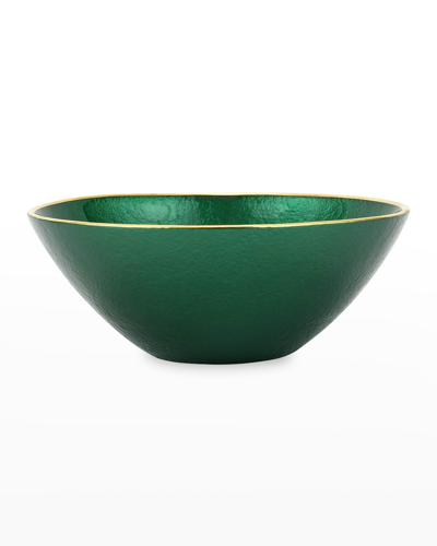 Vietri Metallic Glass Emerald Small Bowl In Green