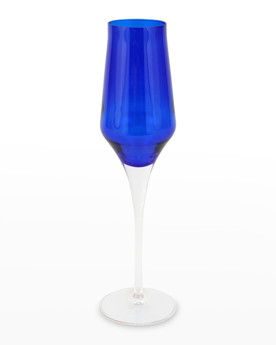 Vietri Contessa Cobalt Champagne Flute In Blue