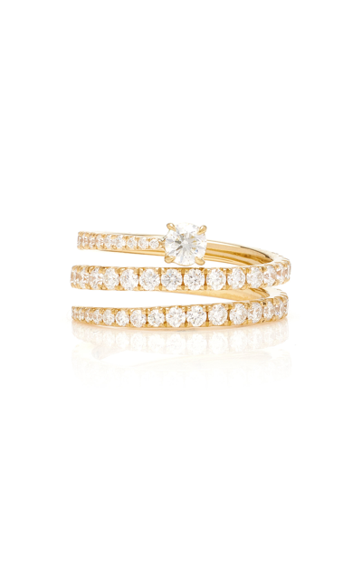 Anita Ko 18k Yellow Gold Diamond Coil Ring