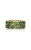 Shay Women's 5-thread 18k Yellow Gold Garnet Stacks Ring In Green