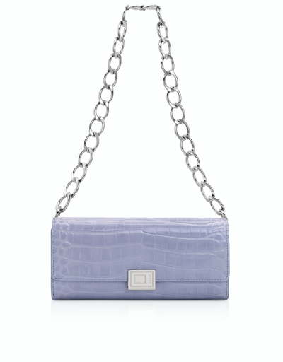 A.cloud A. Cloud Designer Handbags Wrap Clutch W/chain Strap In Violet