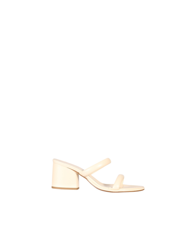 Aeyde Neutral Issa 45 Leather Sandals In White