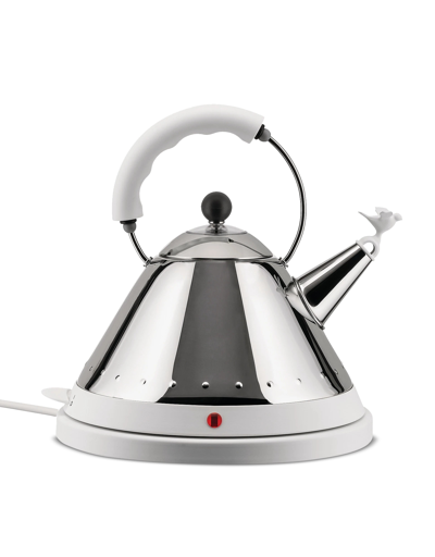 Alessi Designer Kitchen & Dining White Stainless Steel Cordless Electric Kettle