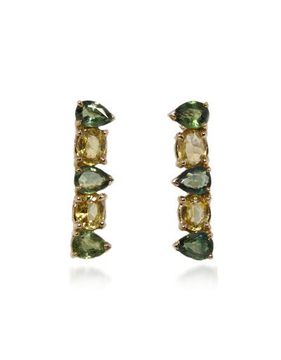 Bernard Delettrez Earrings Gold Earrings With Sapphires In Doré