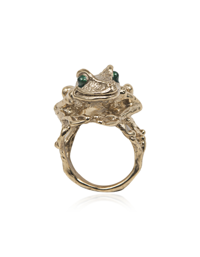 Bernard Delettrez Rings Big Froggy Bronze Ring In Doré