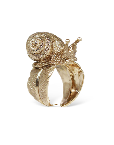 Bernard Delettrez Rings Bronze Snail Ring In Métallisé