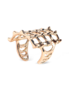 BERNARD DELETTREZ DESIGNER RINGS CAGE AND STUDS GOLD PLATED BAND RING