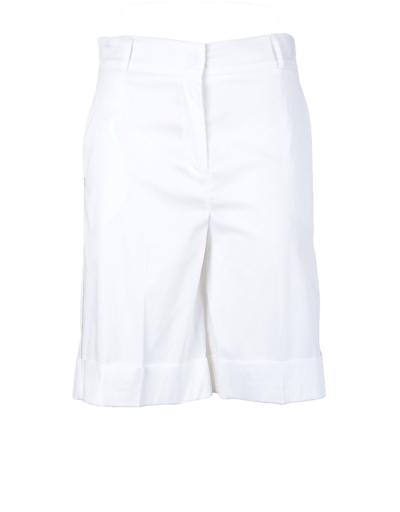 D-exterior D. Exterior Woman Shorts & Bermuda Shorts White Size 8 Cotton, Polyamide, Elastane