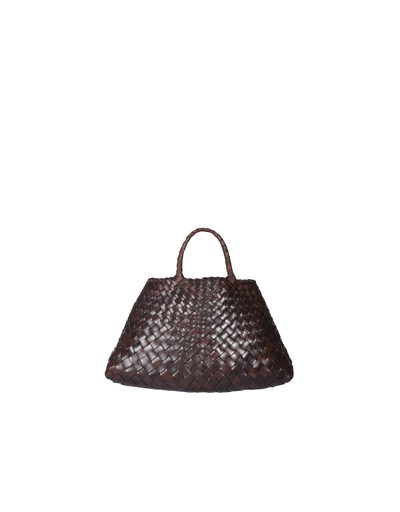 Dragon Diffusion Small Santa Croce Leather Shoulder Bag In Brown