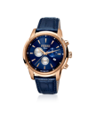 FERRE MILANO DESIGNER MEN'S WATCHES BLUE DIAL AND ROSE GOLD-TONE STAINLESS STEEL QUARTZ MEN'S CHRONOGRAPH WATCH