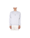 Msgm Logo Printed Crewneck Sweatshirt In Gray