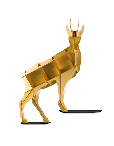 Ibride Designer Decor & Lighting Horace - Gold Metal Acrobat Chamois Wall Shelf