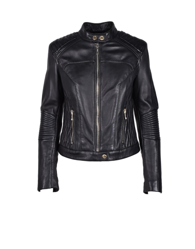 Les Hommes Leather Jackets Women's Black Leather Jacket
