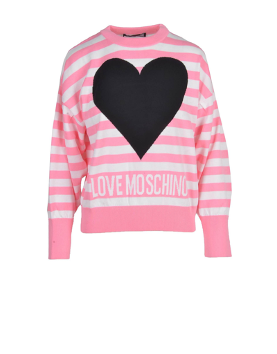 Love Moschino Knitwear Women's White / Pink Jumper