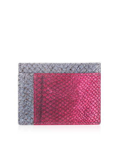 Mayu Wallets Salmon Leather Rio Card Wallet In Gris