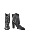 Manila Grace Shoes Women's Black/silver Booties In Black