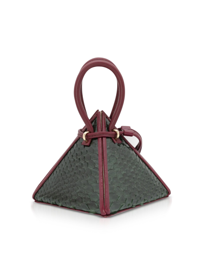 Nita Suri Handbags Lia Exotic Mini Bag In Bourgogne/ Vert