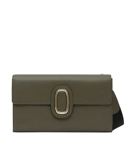 Octogony Handbags Iconic Xl Grained Leather Pochette In Fern Green