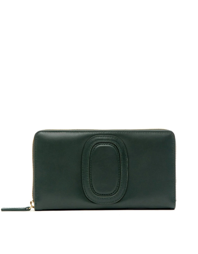 Octogony Wallets Iconic Big Leather Wallet In Vert Mousse