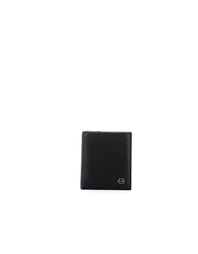 Piquadro Small Leather Goods Black Leather Flap Credit Card Holder