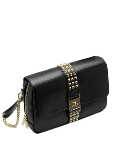 Quai7 Designer Handbags Mag Daily #2 Black Leather Mum Shoulder Diaper Bag In Noir