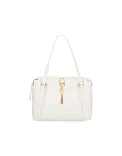 Liu •jo Handbags Optic White Flap Over Tote Bag In Blanc