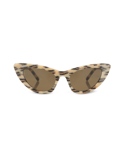 Saint Laurent Sunglasses New Wave Lily Acetate Cat-eye Frame Sunglasses In Ivoire