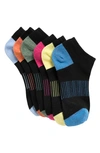 Nordstrom Rack Stripe Arch Ankle Socks In Black Multi