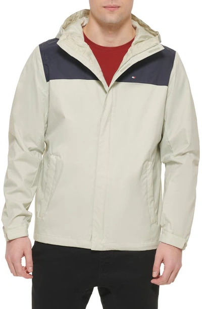 Tommy Hilfiger Tommy Rain Slicker Jacket In Navy/ Ice