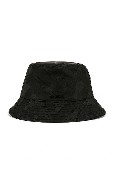 Burberry Monogram Printed Bucket Hat In Black