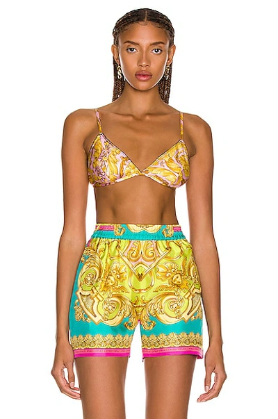 Versace Barocco Classico All Over Bra In 5p220 Candy+gold