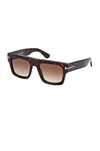 Tom Ford Fausto Oversize-frame Sunglasses In 52fdark Havana