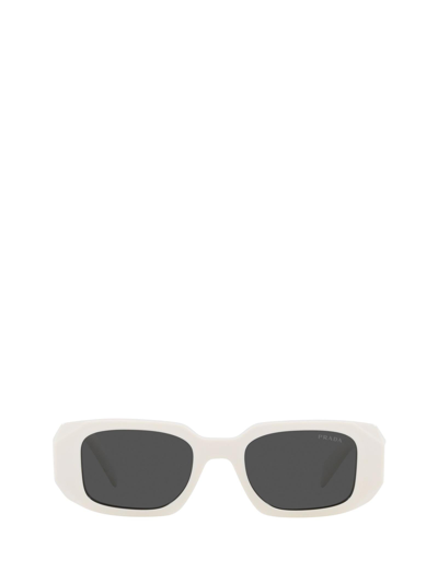 Prada Symbole Rectangle-frame Sunglasses In Talc