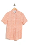 Original Penguin Short Sleeve Ditsy Floral Button-up Shirt In Bright White