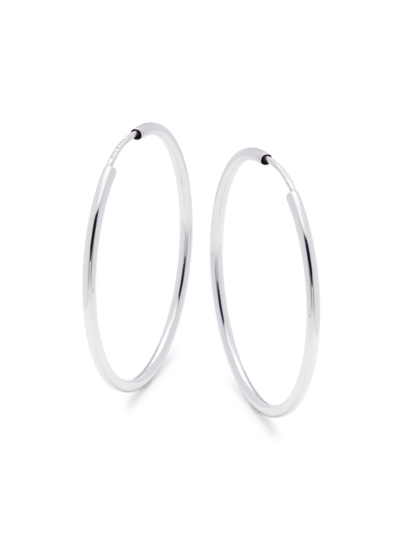Saks Fifth Avenue Women's 14k White Gold Hoop Earrings