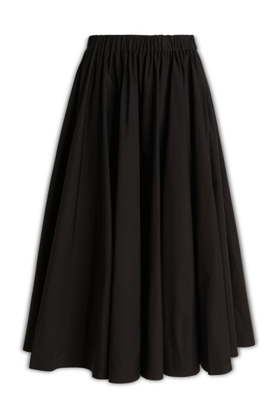 The Row Sunset Pleated Midi Skirt In Black