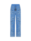 Alanui Bandana Wool-blend Jacquard Wide-leg Pants In Blue