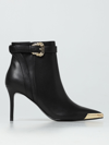 Versace Jeans Couture Pointed-toe Leather Ankle Boots In Black
